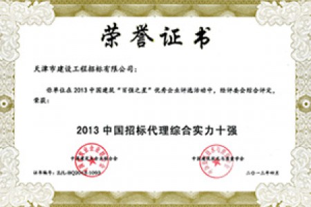 招標代理綜合實(shí)力十強2013